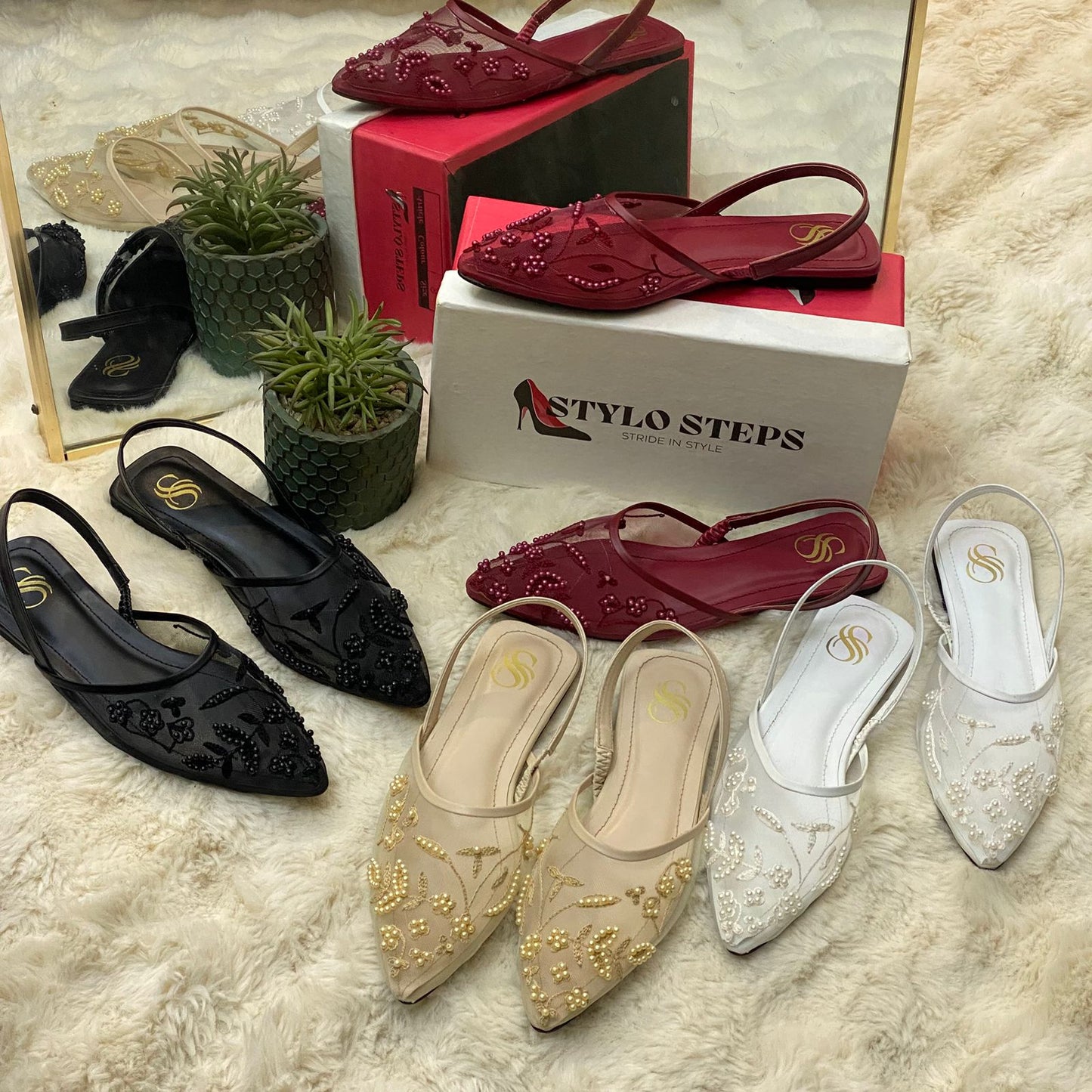 Eterna Bloom Mules Flats