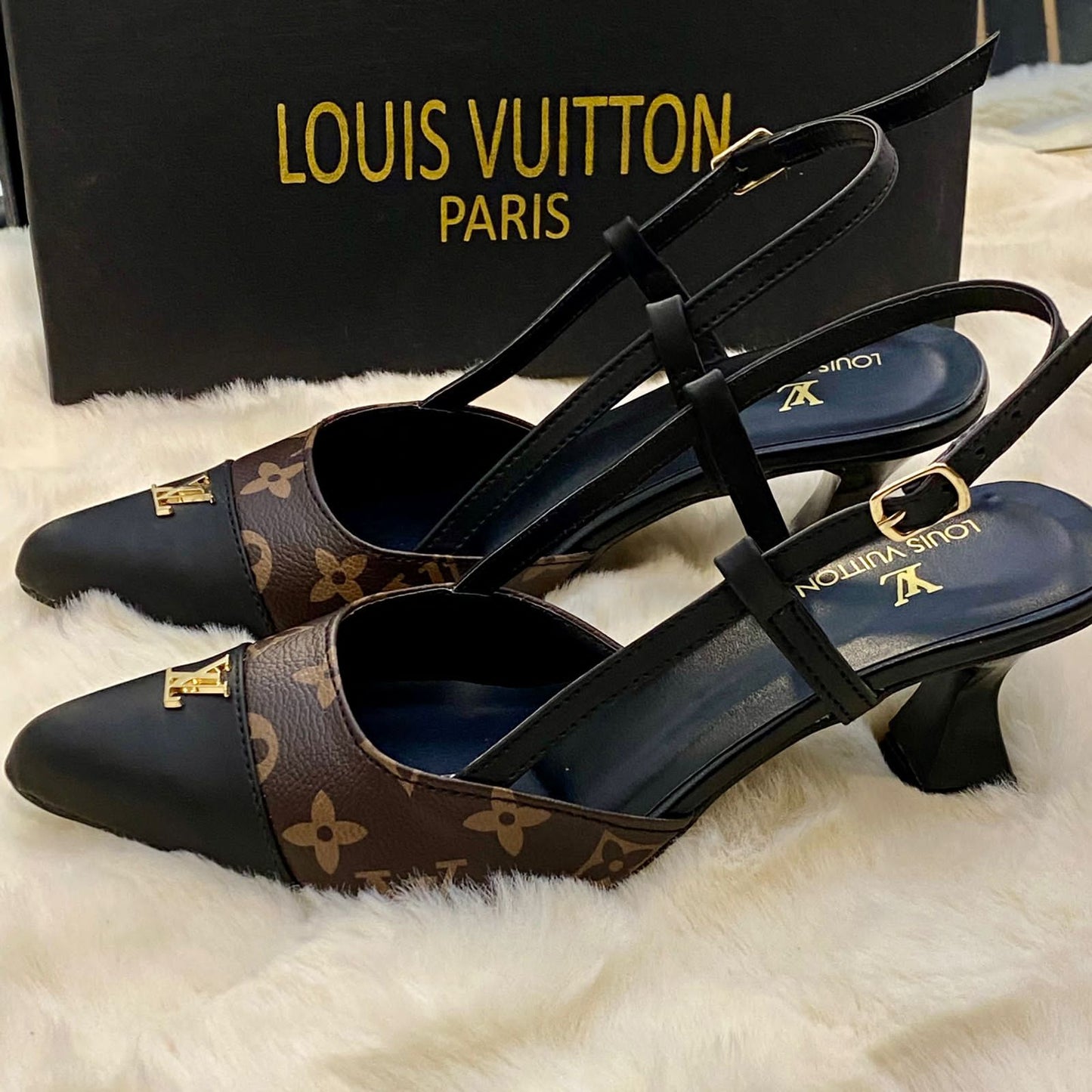 Eleganza Monogram Sling Heels