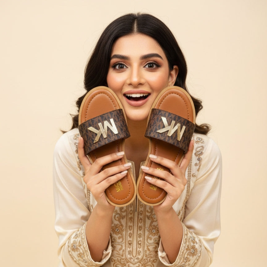 M K Monogram Flats