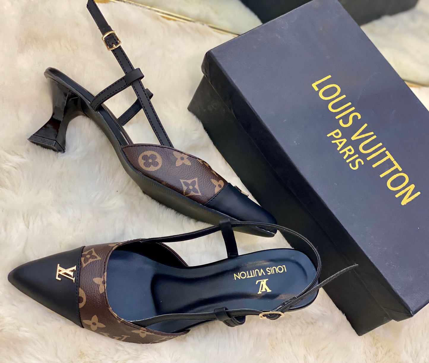 Eleganza Monogram Sling Heels