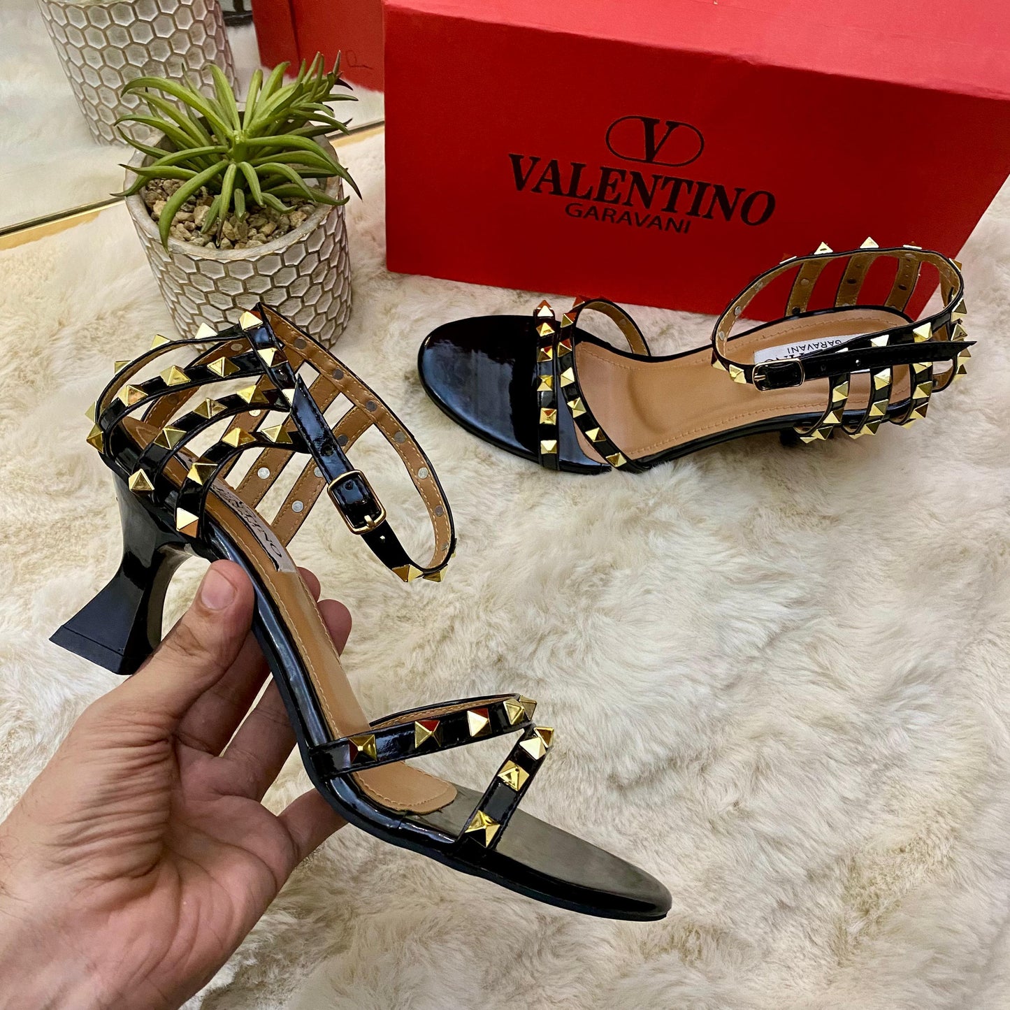 GlamRock Studded Patent Heels