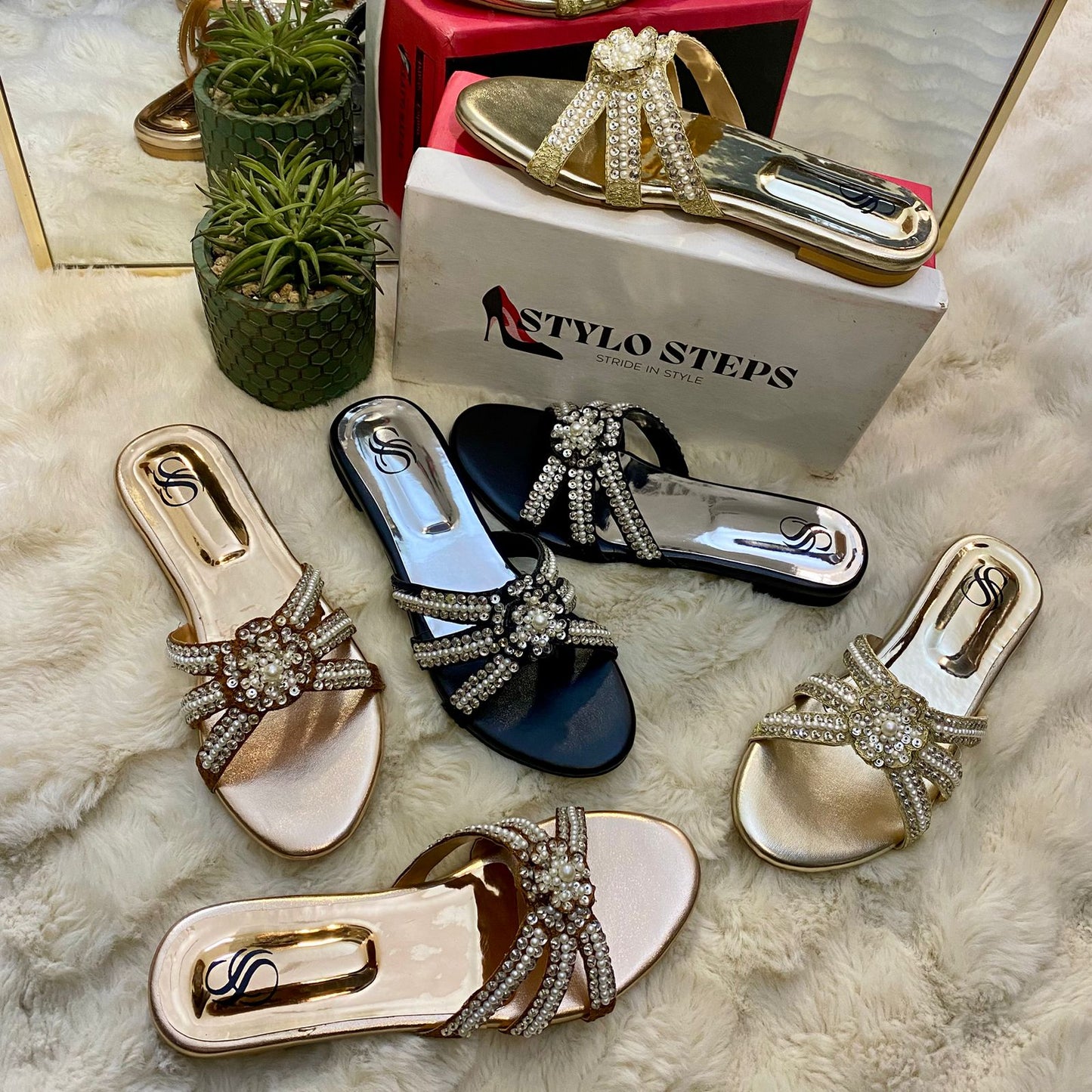 Serene Embellished Slides