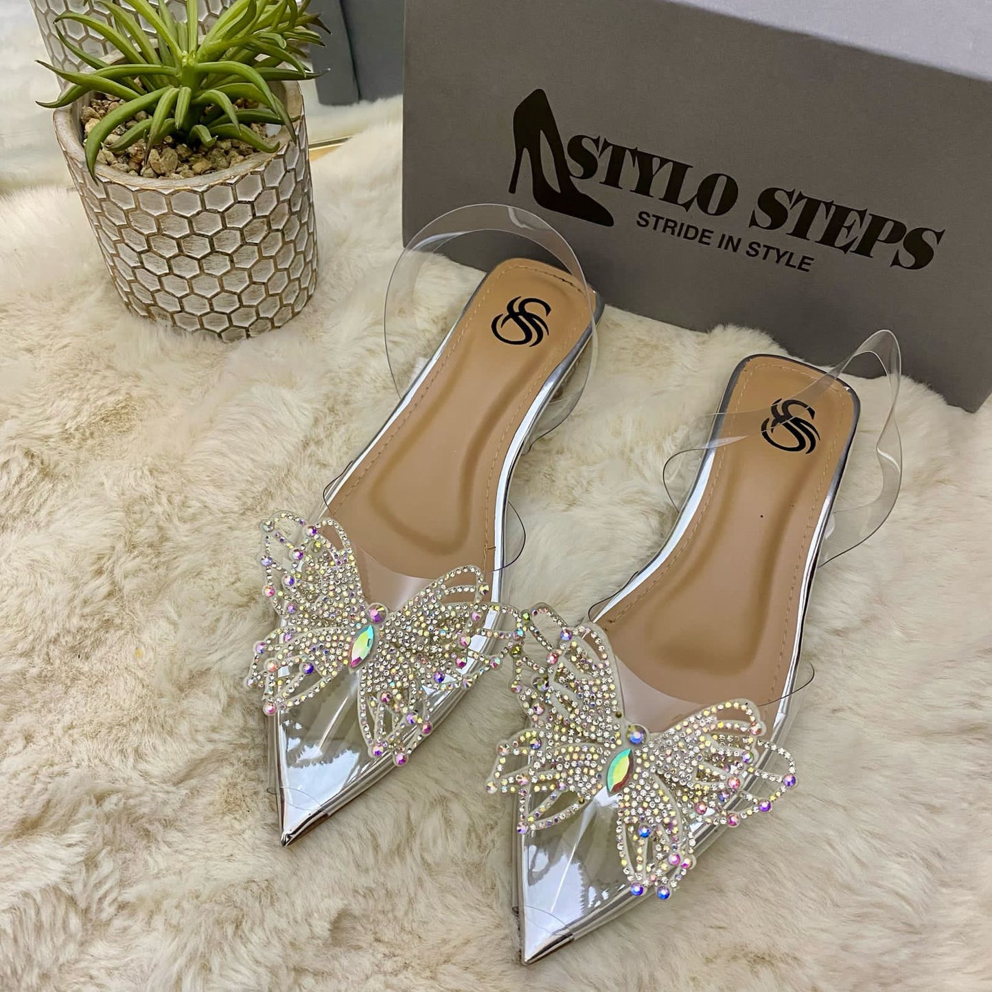 Prism Wings Transparent Mules