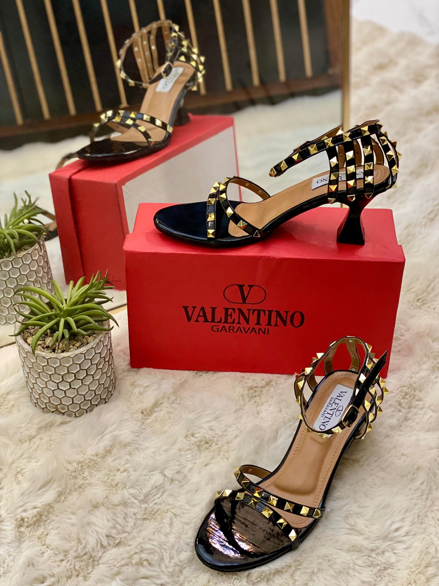 GlamRock Studded Patent Heels
