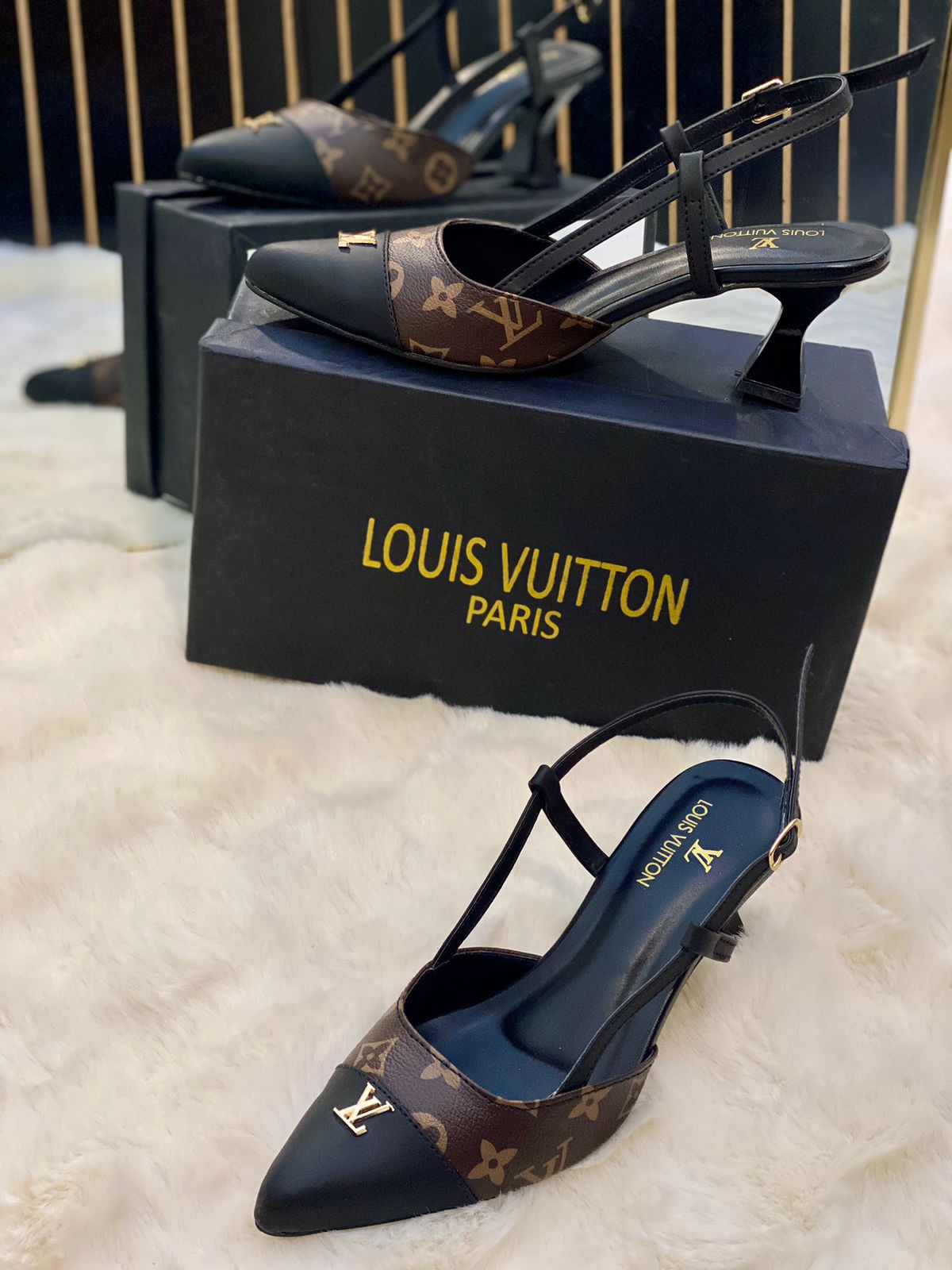 Eleganza Monogram Sling Heels