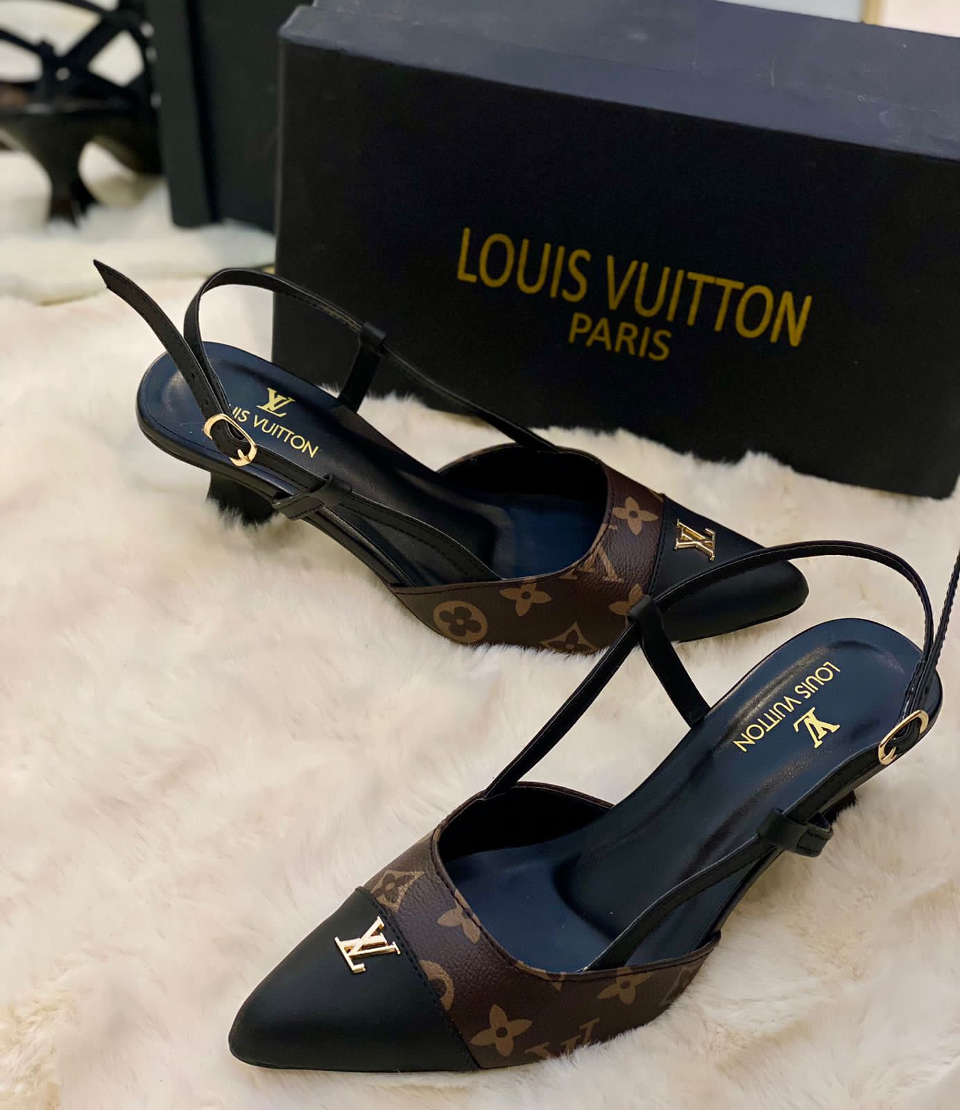 Eleganza Monogram Sling Heels