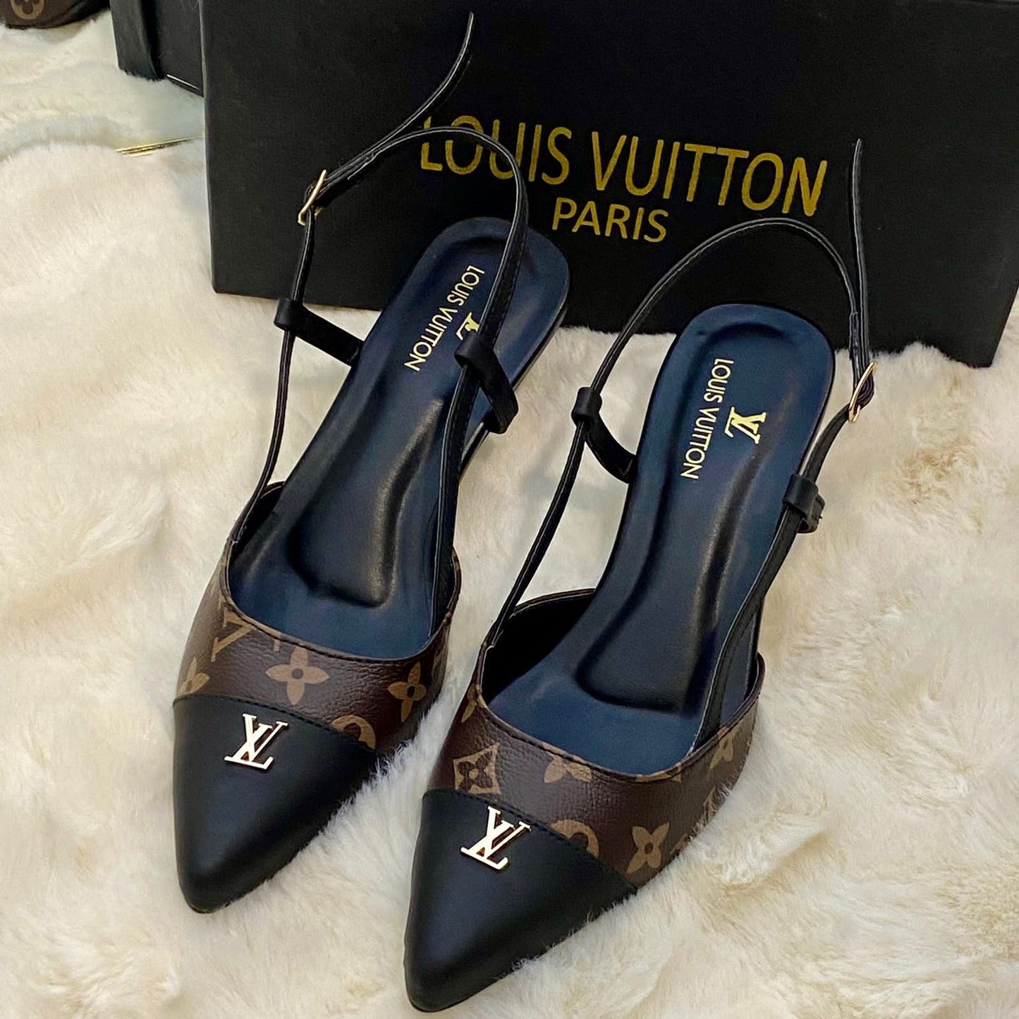 Eleganza Monogram Sling Heels