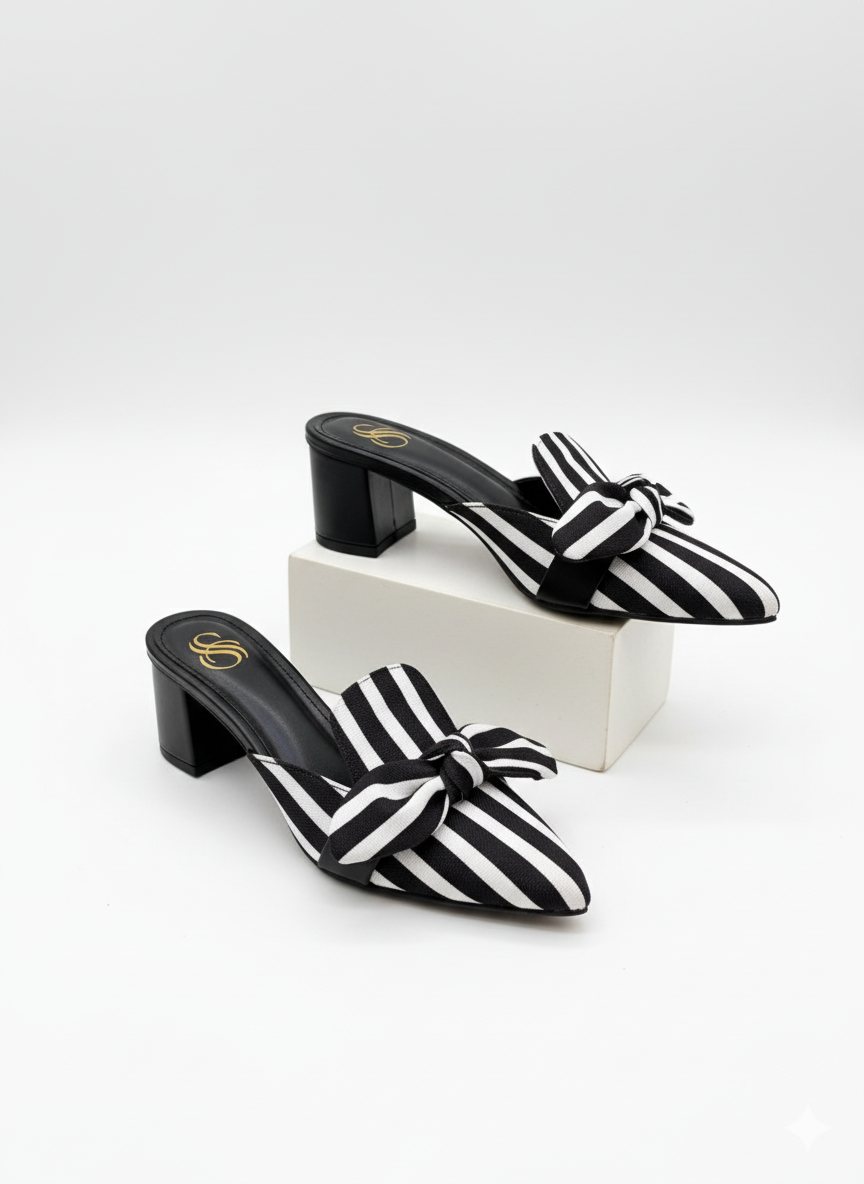 Zabra Luxe Block Heels Mules