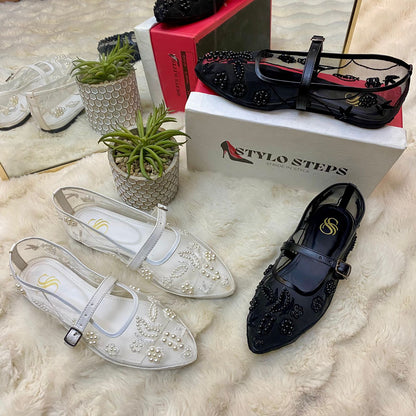 Eterna Bloom Ballet Embroidery Pumps