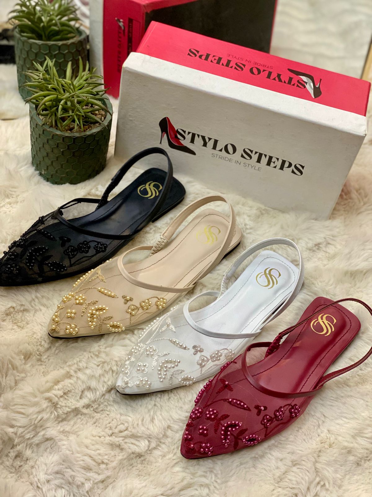 Eterna Bloom Mules Flats