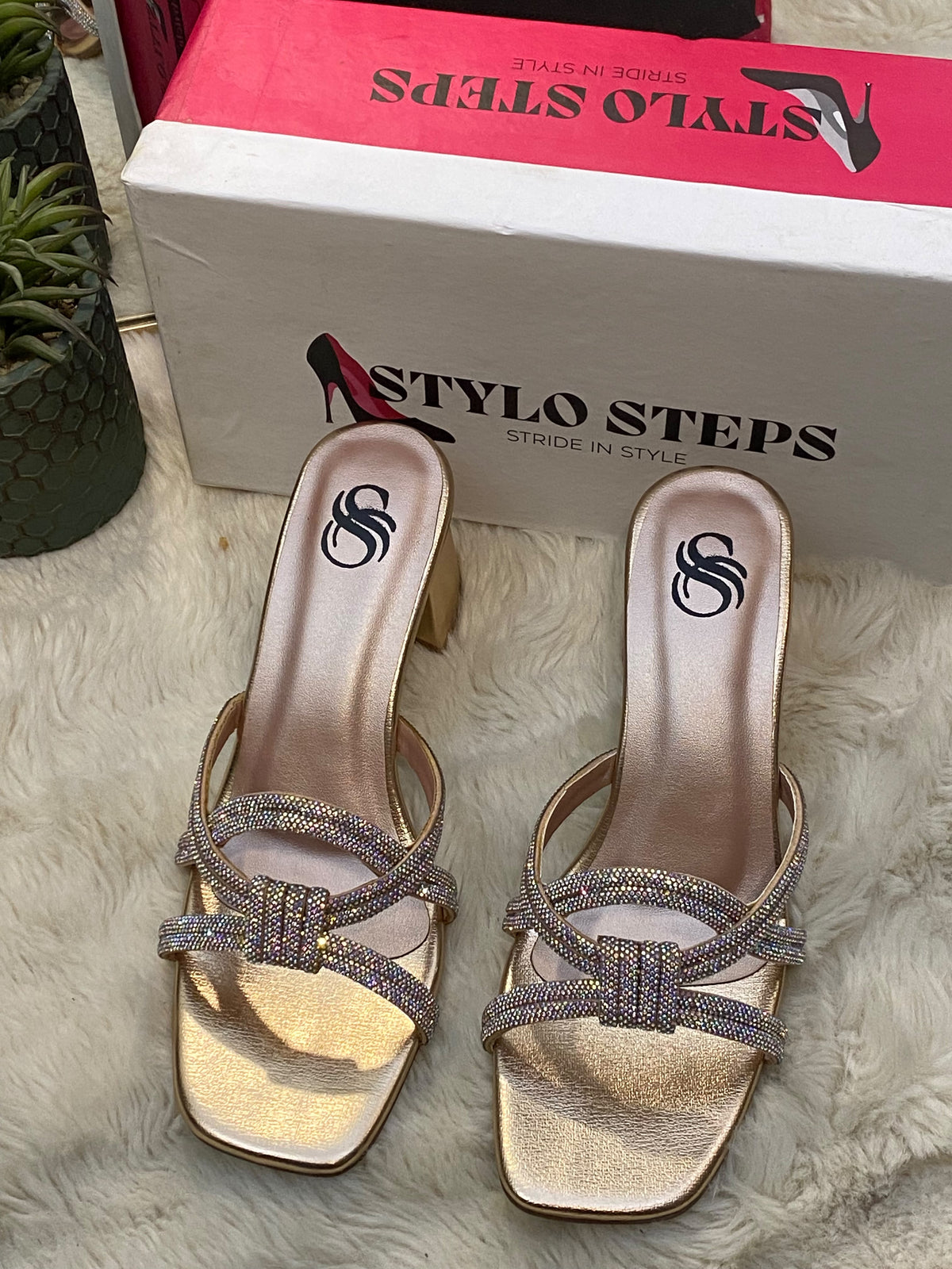 The "Aria" Crystal Knot Block Heels