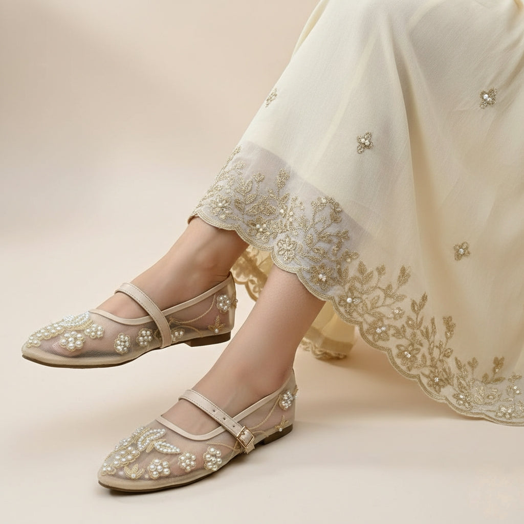 Eterna Bloom Ballet Embroidery Pumps
