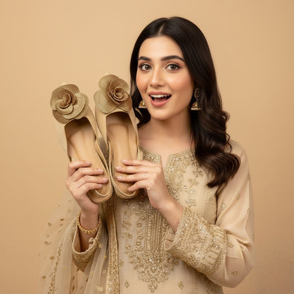 Rhinestone Rose Mules