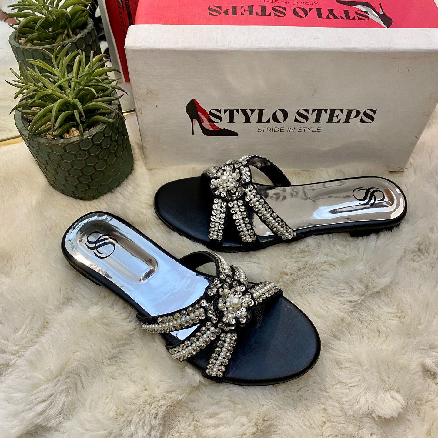 Serene Embellished Slides