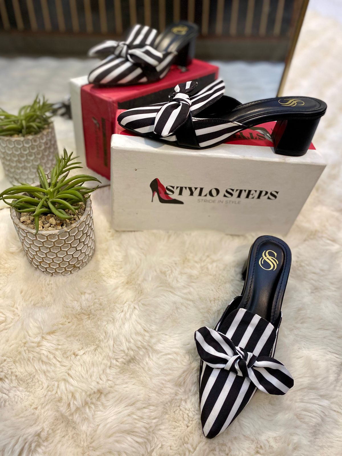 Zabra Luxe Block Heels Mules