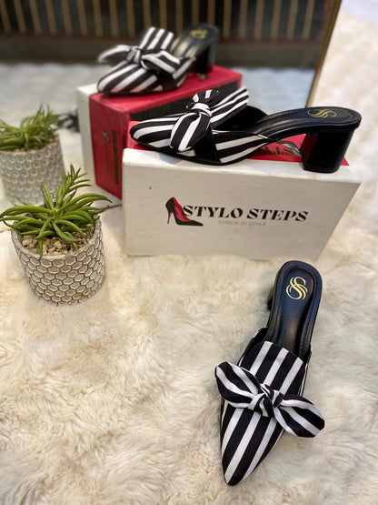 Zabra Luxe Block Heels Mules