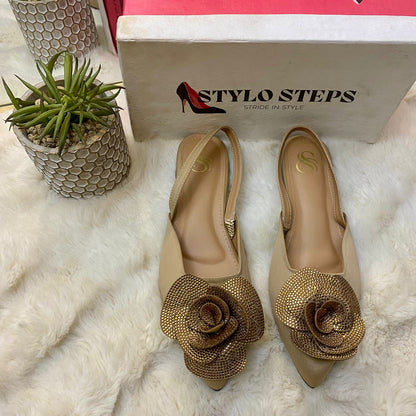 Rhinestone Rose Mules