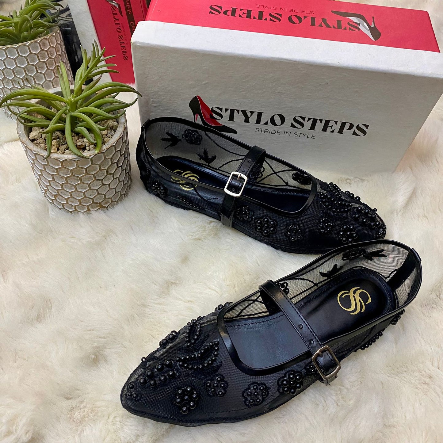 Eterna Bloom Ballet Embroidery Pumps