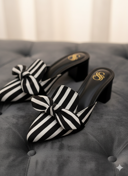 Zabra Luxe Block Heels Mules