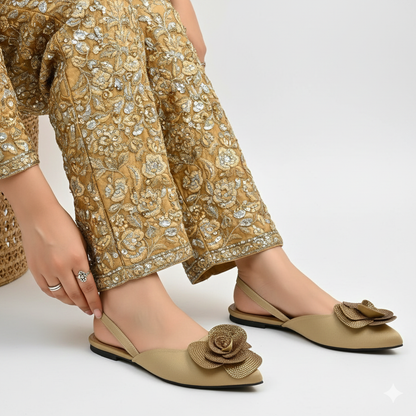 Rhinestone Rose Mules