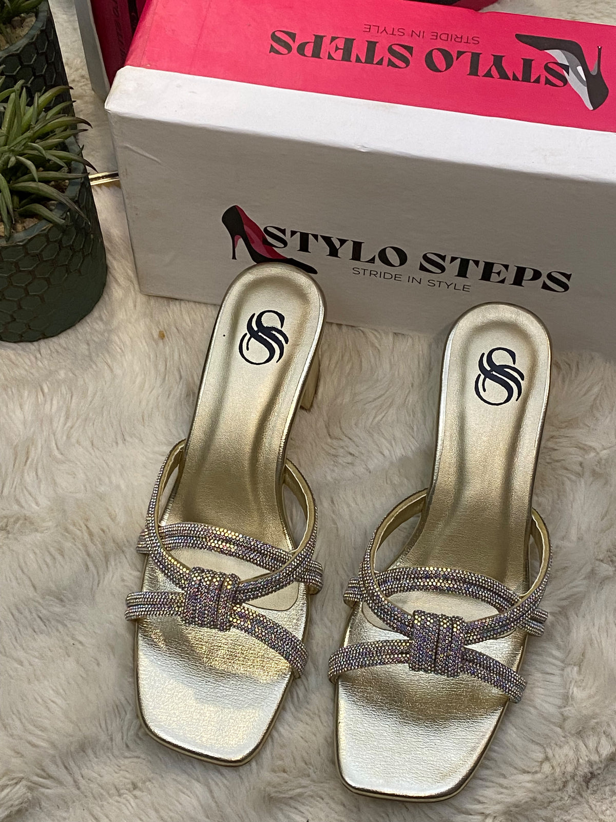 The "Aria" Crystal Knot Block Heels