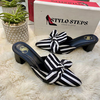 Zabra Luxe Block Heels Mules