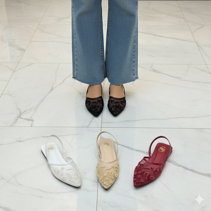 Eterna Bloom Mules Flats