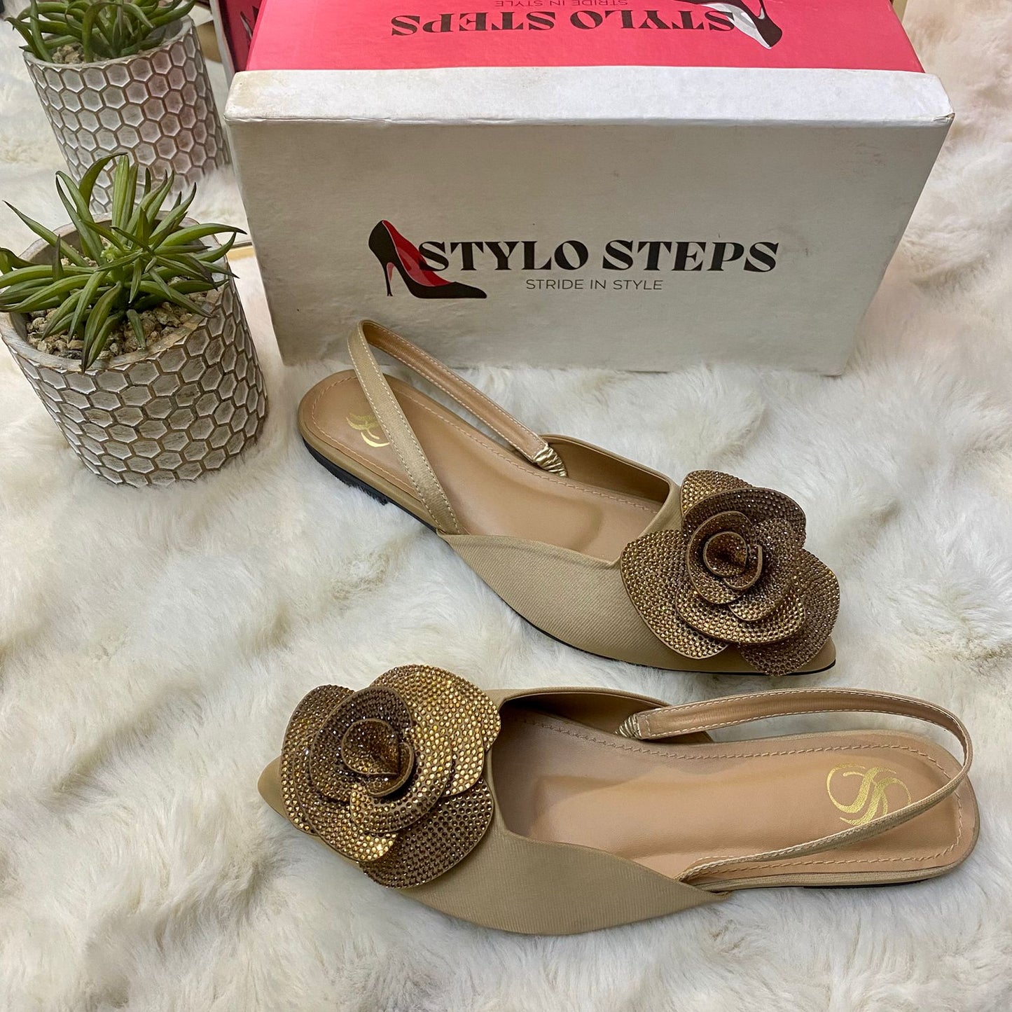 Rhinestone Rose Mules