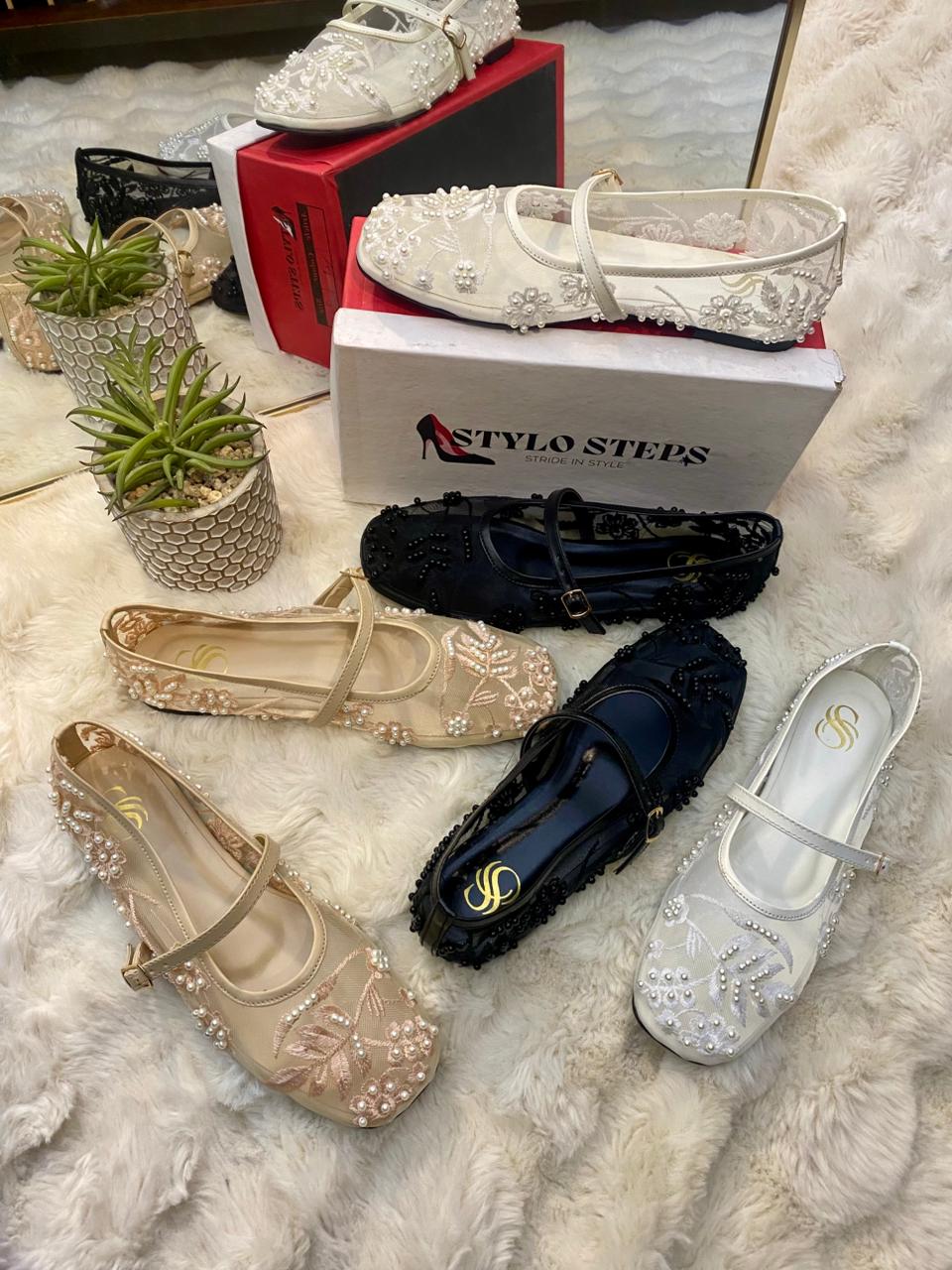 Eterna Bloom Ballet Embroidery Pumps