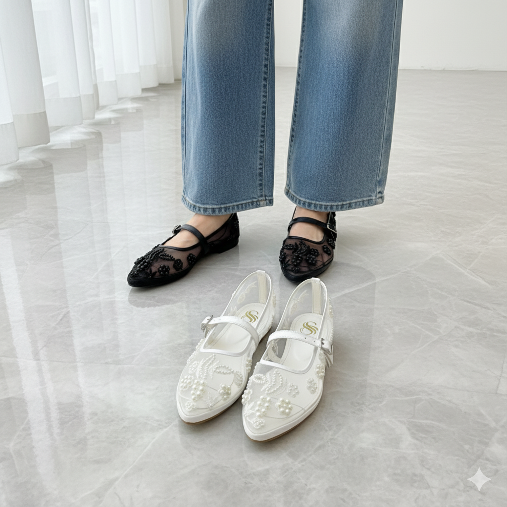Eterna Bloom Ballet Embroidery Pumps