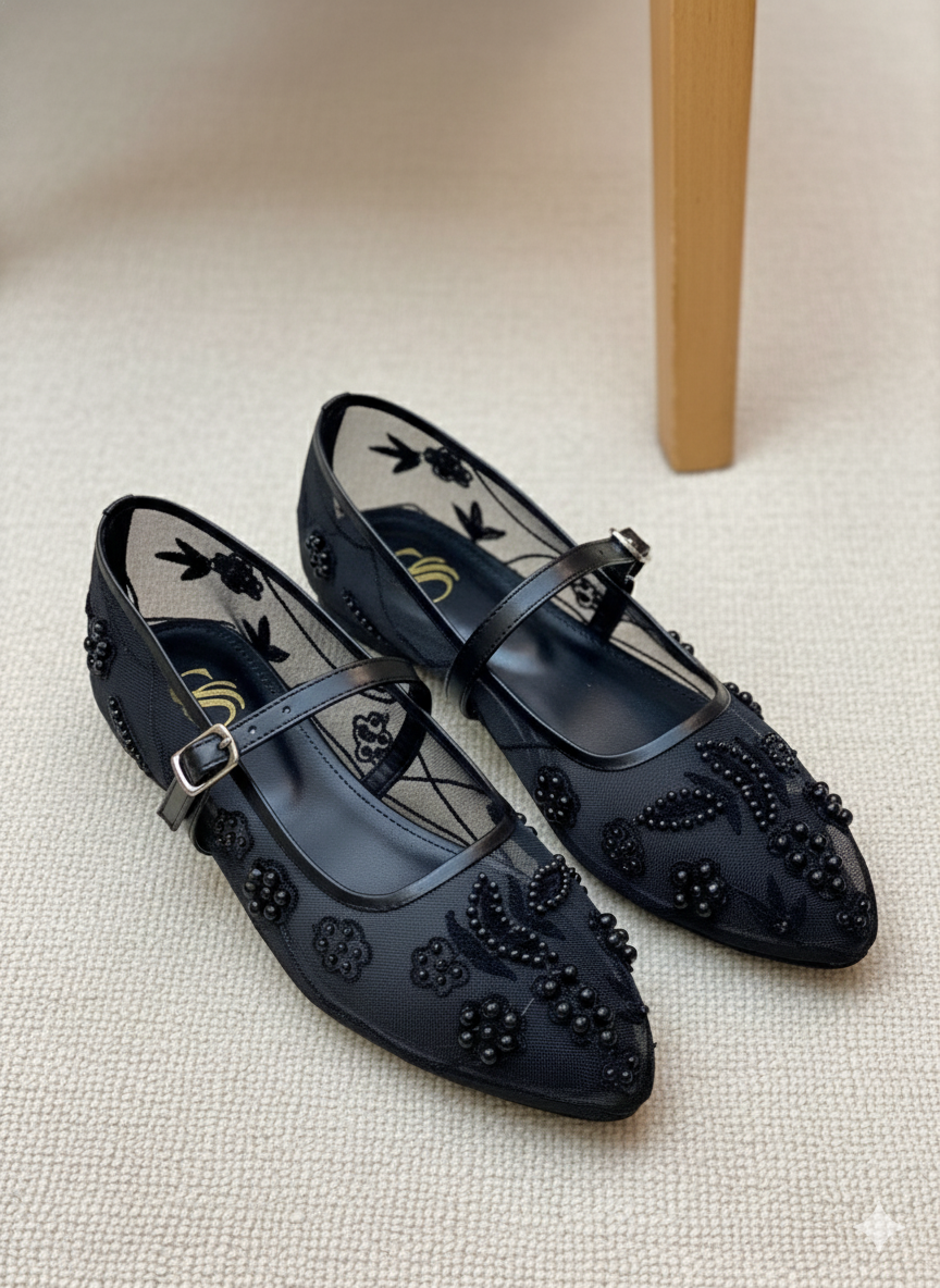 Eterna Bloom Ballet Embroidery Pumps