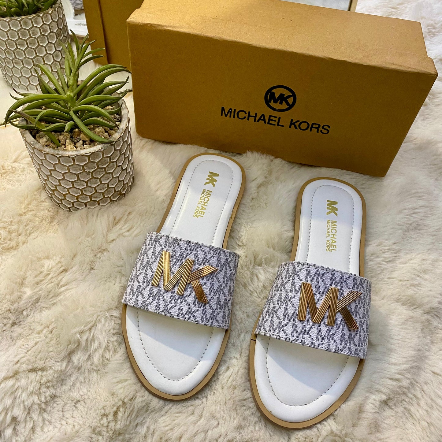 M K Monogram Flats