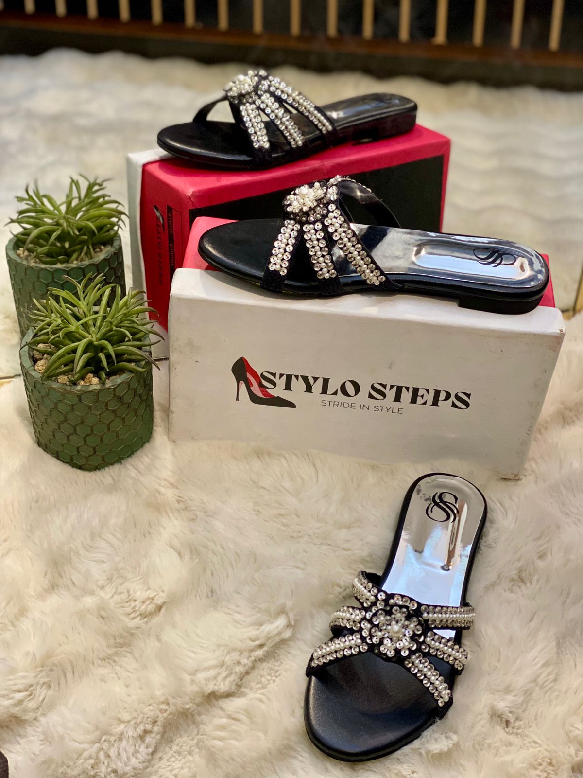 Serene Embellished Slides