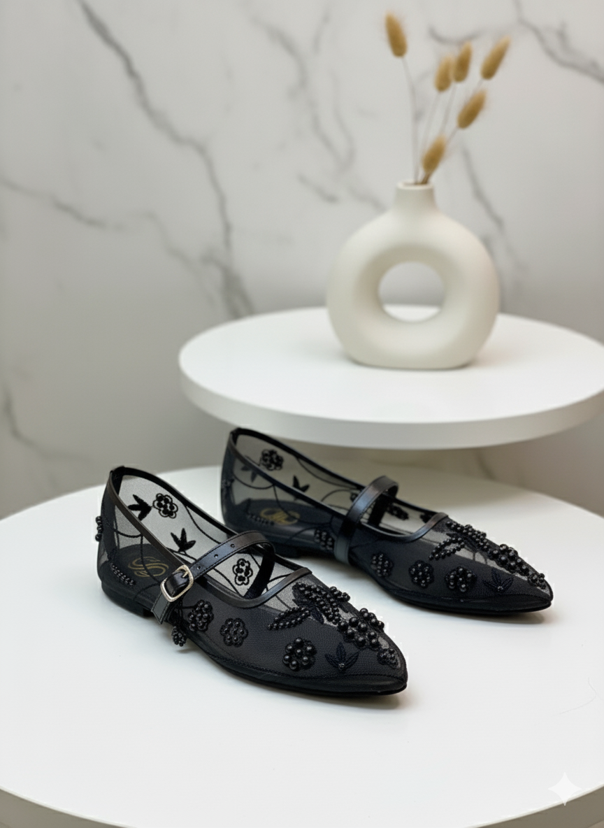 Eterna Bloom Ballet Embroidery Pumps