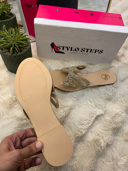 MADAME Bibi Crystal Butterfly Clear Flats