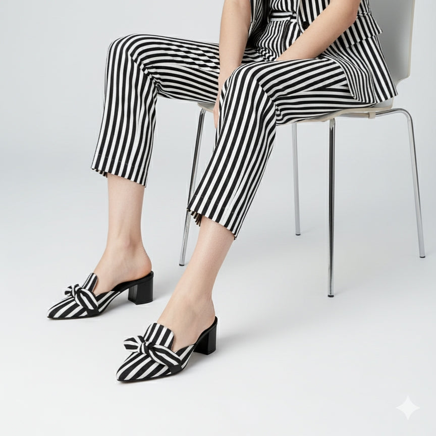 Zabra Luxe Block Heels Mules