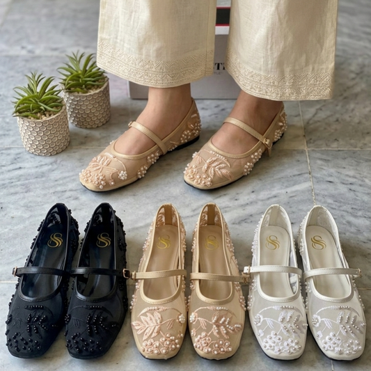 Eterna Bloom Ballet Embroidery Pumps