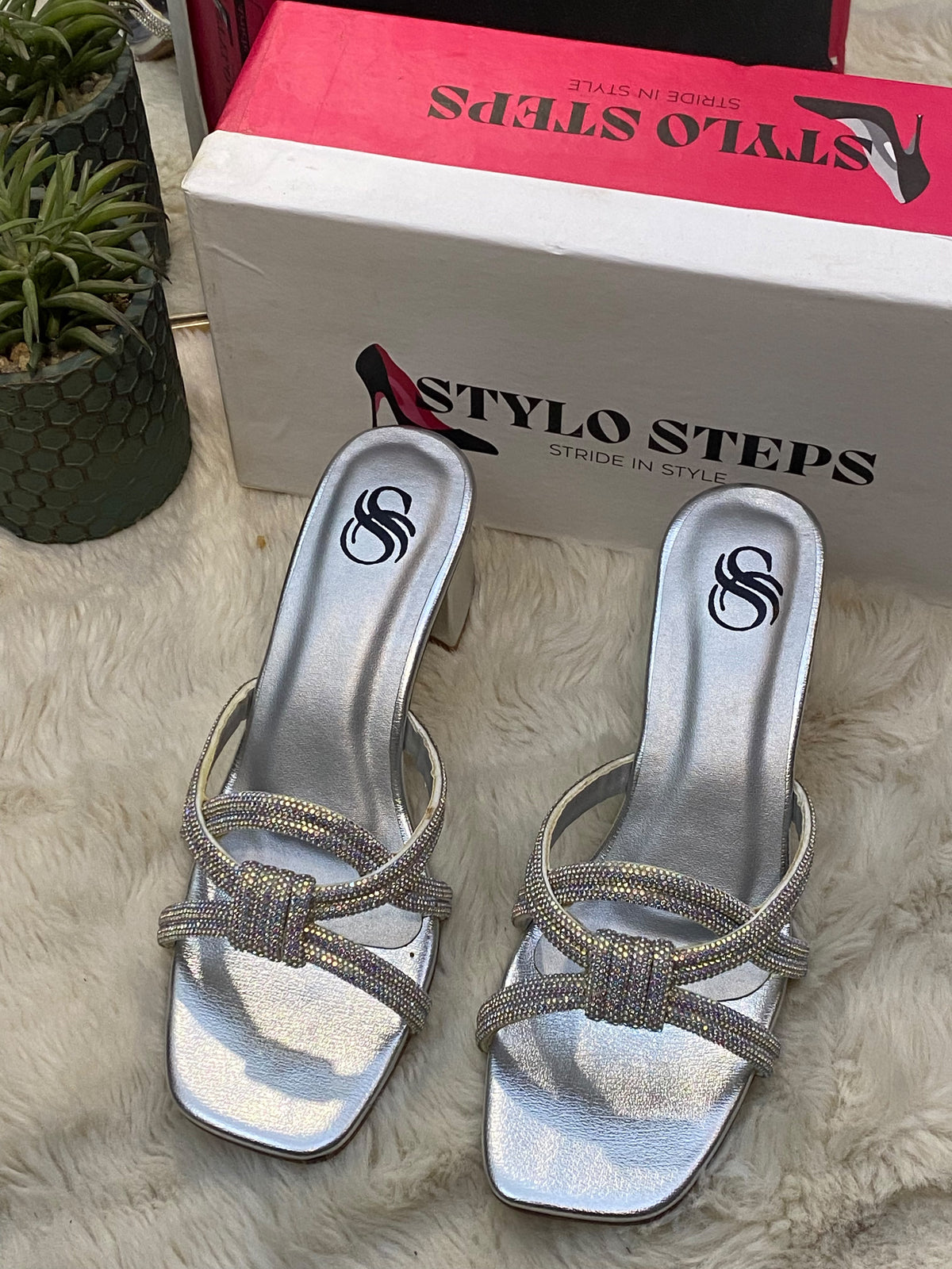 The "Aria" Crystal Knot Block Heels